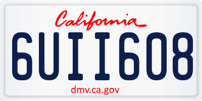 CA license plate 6UII608