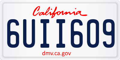 CA license plate 6UII609