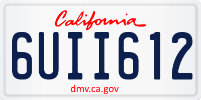 CA license plate 6UII612