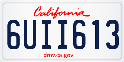 CA license plate 6UII613