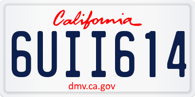 CA license plate 6UII614