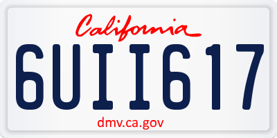 CA license plate 6UII617