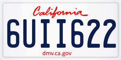 CA license plate 6UII622