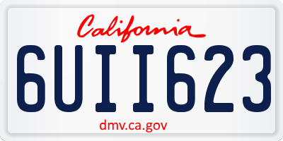CA license plate 6UII623