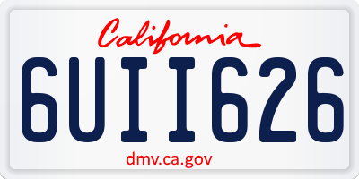 CA license plate 6UII626