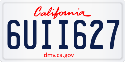 CA license plate 6UII627