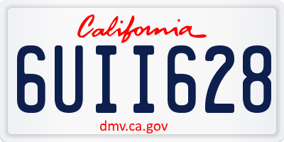 CA license plate 6UII628