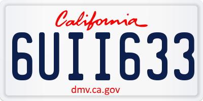 CA license plate 6UII633