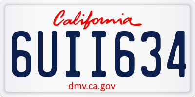 CA license plate 6UII634