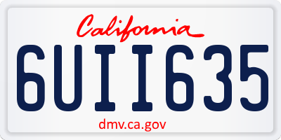 CA license plate 6UII635