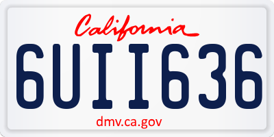 CA license plate 6UII636