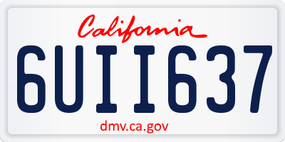 CA license plate 6UII637