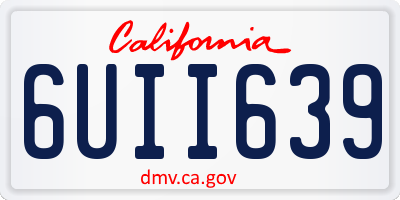 CA license plate 6UII639