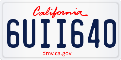 CA license plate 6UII640