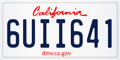 CA license plate 6UII641