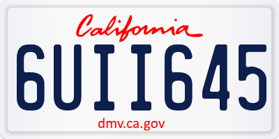 CA license plate 6UII645