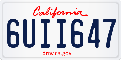 CA license plate 6UII647