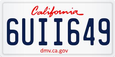 CA license plate 6UII649