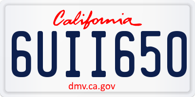 CA license plate 6UII650