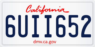 CA license plate 6UII652