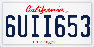 CA license plate 6UII653