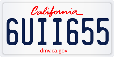 CA license plate 6UII655