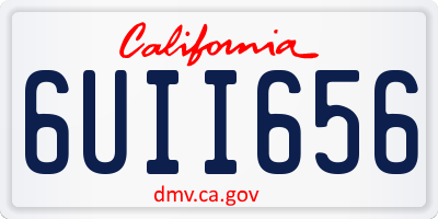 CA license plate 6UII656
