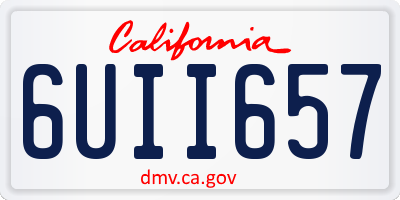 CA license plate 6UII657