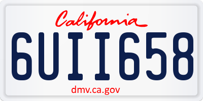 CA license plate 6UII658