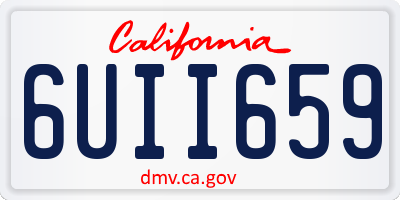 CA license plate 6UII659