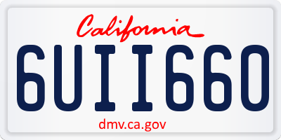 CA license plate 6UII660