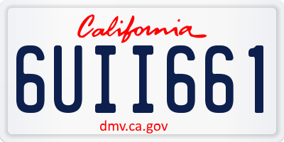 CA license plate 6UII661