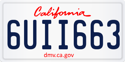 CA license plate 6UII663