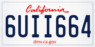 CA license plate 6UII664