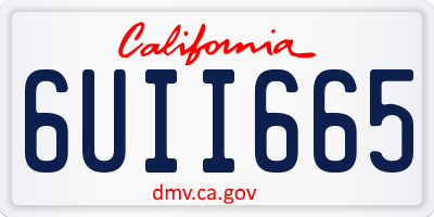 CA license plate 6UII665