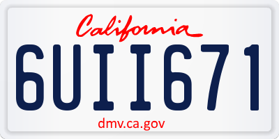 CA license plate 6UII671