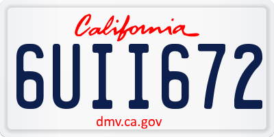CA license plate 6UII672