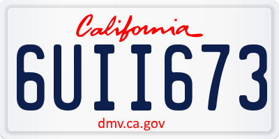 CA license plate 6UII673