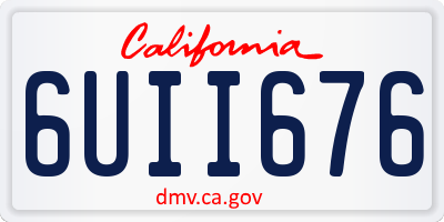 CA license plate 6UII676