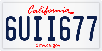 CA license plate 6UII677
