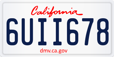 CA license plate 6UII678
