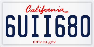 CA license plate 6UII680