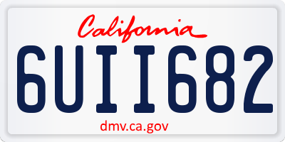 CA license plate 6UII682