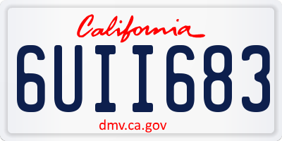 CA license plate 6UII683