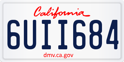 CA license plate 6UII684