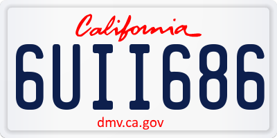 CA license plate 6UII686