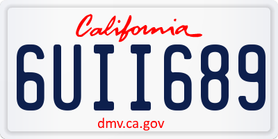 CA license plate 6UII689