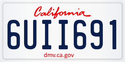 CA license plate 6UII691