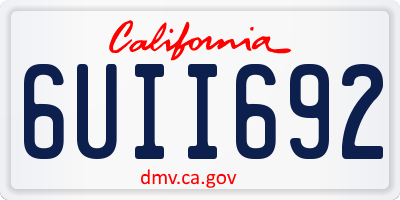 CA license plate 6UII692