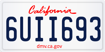CA license plate 6UII693